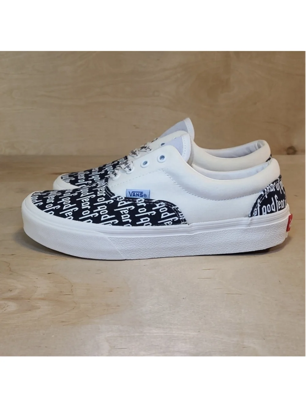 Vans Era X Fear Of God 95 Black White Canvas Shoes Size 4.5 Men's
